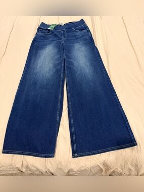Halara Flex™ High Waisted Baggy Wide Leg Washed Casual Jeans NWT Large Regular